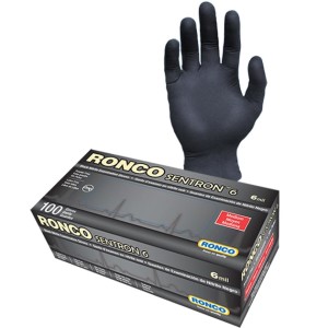 Sentron6 Black Nitrile Examination Glove Powder Free Medium 100x10